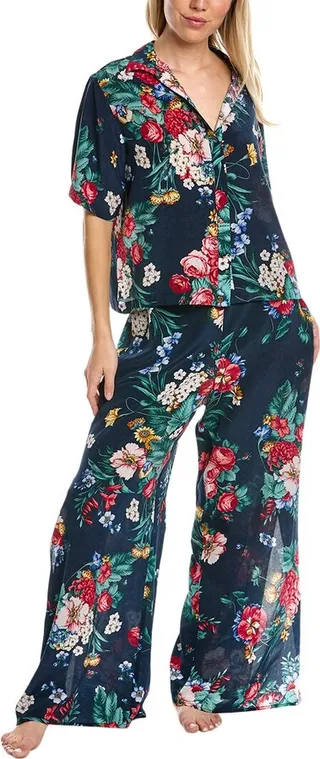 Johnny Was 2pc Brooklyn Silk Pajama Set