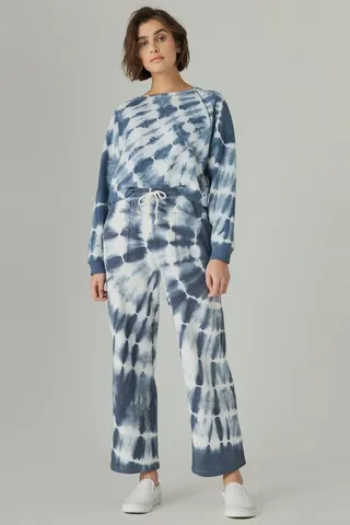 French Terry Cropped Wide Leg Pant