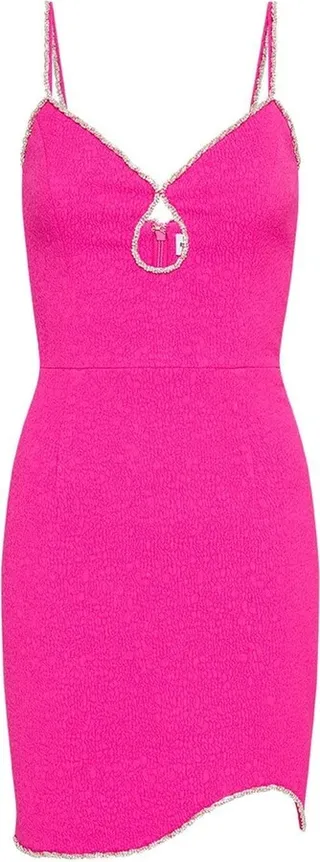 Cristina crystal-trim mini dress