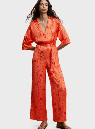 Floral Tie Detail Jumpsuit
