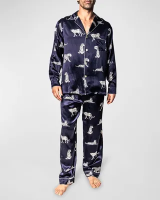 Men's Silk Panthere de Nuit Pajama Set