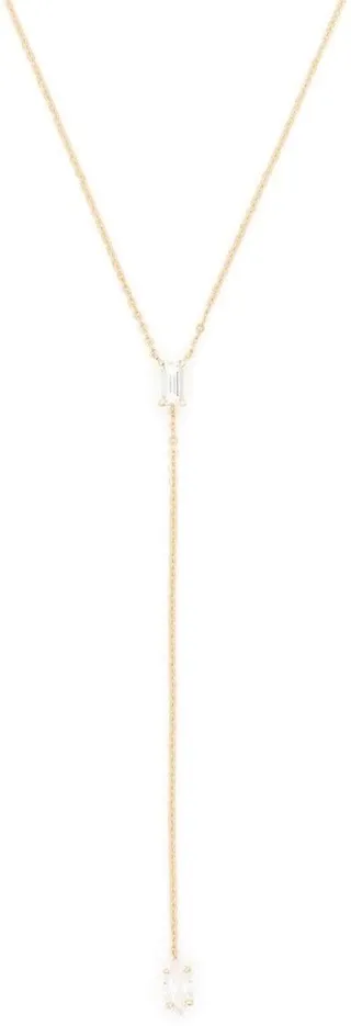 18kt Yellow Gold Lariat Diamond Necklace