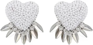 Danika Beaded Fringe Heart Earrings