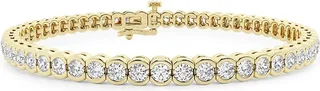 Build Your Own Collection 14K Yellow Gold & Natural Diamond Half Bezel Tennis Bracelet