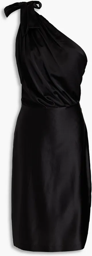 Nadia one-shoulder stretch-silk satin mini dress