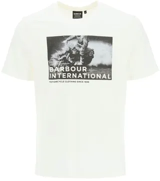 Barbour International Logo Printed Crewneck T-Shirt
