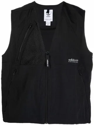Logo-Print Zip-Up Gilet