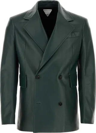 Bottega Veneta Double Breasted Leather Jacket