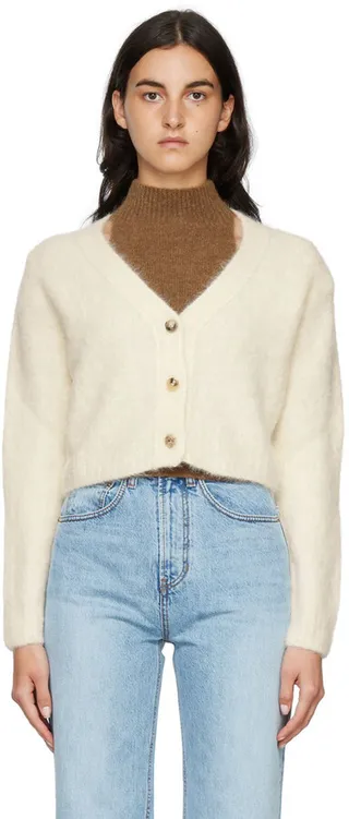 Arch The SSENSE Exclusive Off-White Cropped Cardigan