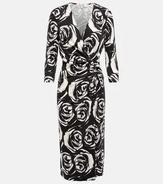 Brie wrap jersey midi dress