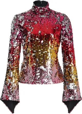 Women's Exclusive Sequin Turtleneck Top