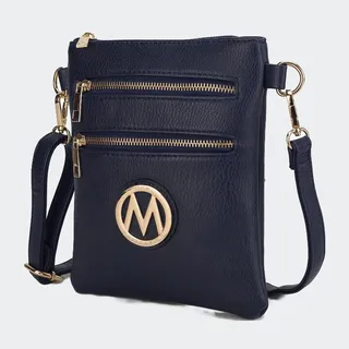 MKF Collection by Mia K Medina Vegan Leather Crossbody Handbag - Blue