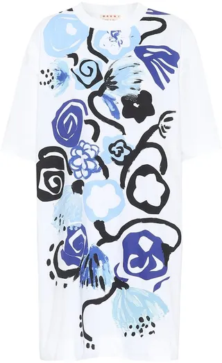 Floral cotton T-shirt minidress
