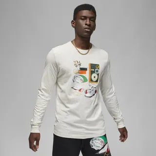 Men's Jordan Artist Series by Jacob Rochester Long-Sleeve T-Shirt in Brown