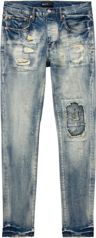 Blue Stonewashed Low-Rise Skinny Jeans