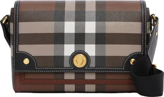 Medium Note Check & Leather Crossbody Bag
