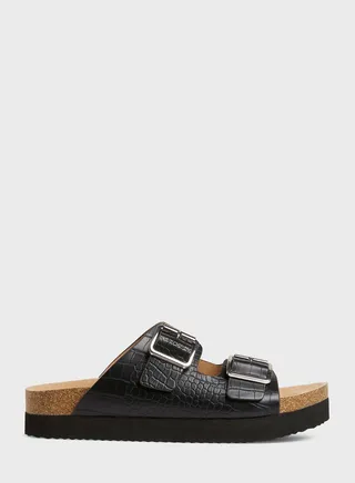 Flat Buckled Cork Sandals