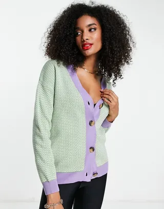 Trendyol edged cardigan in mint
