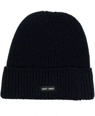 Logo-Patch Ribbed-Knit Beanie