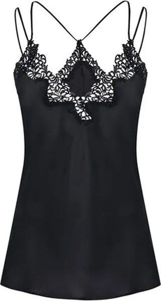 Camisole in silk with macramé