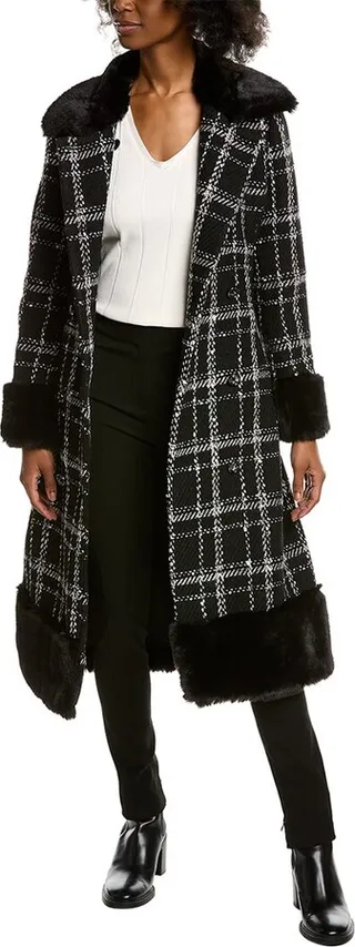 Badgley Mischka Robyn Wool-Blend Coat