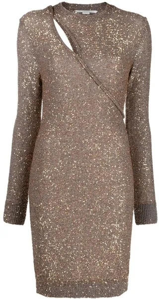 Sequin-Embellished Knitted Dress