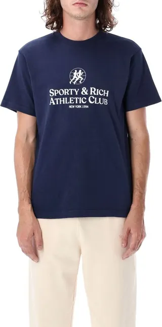 Sporty & Rich Logo Printed Crewneck T-Shirt