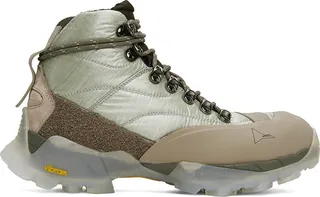 ROA Silver & Taupe Andreas Strap Boots
