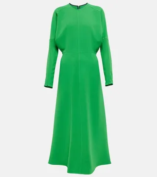 Crepe-cady midi dress