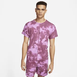 Nike Men's Dri-FIT Allover Print Short-Sleeve Yoga Top in Red