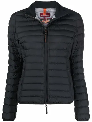 Geena logo-patch puffer jacket