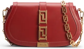 Greca Goddess Medium Leather Shoulder Bag