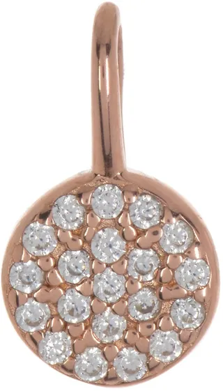 Sterling Silver Pave CZ Circle Charm