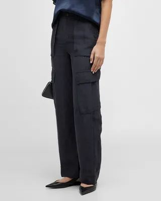 Wide-Leg Cotton Cargo Pants