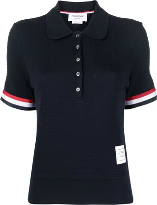 RWB-stripe cotton polo shirt