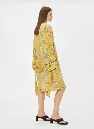 Viscose Belted Midi Kimono