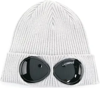 Goggles ribbed-knit beanie hat