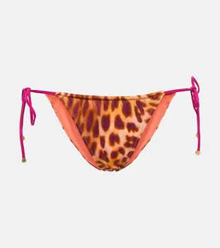 Leopard-print bikini bottoms