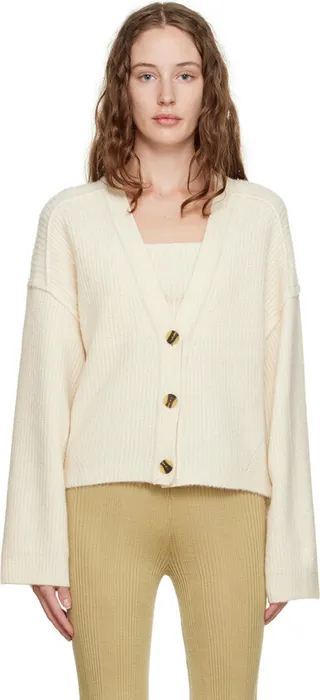REMAIN Birger Christensen Off-White Karin Cropped Cardigan