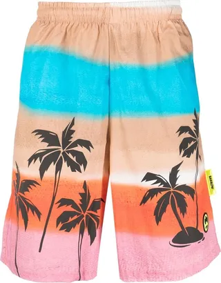 Palm-Tree Print Bermuda Shorts
