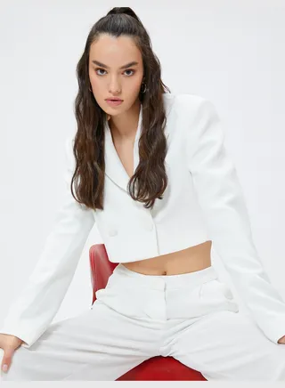Crop Wrapped Blazer Jacket