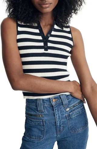 Owen Stripe Polo Sweater Tank