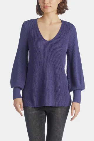 Shaker Knit V Neck Sweater