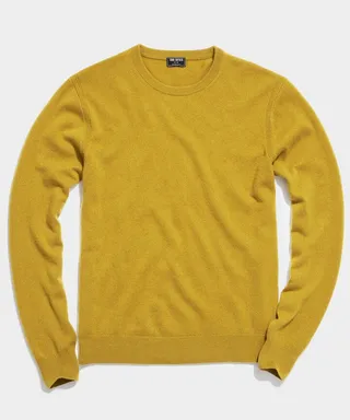 Cashmere Crewneck in Old Gold