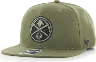 Men's '47 Brand Olive Denver Nuggets Ballpark Camo Captain Snapback Hat