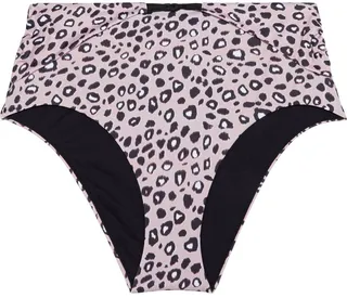 Zizi knotted leopard-print high-rise bikini briefs