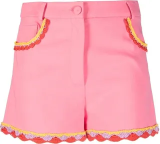 High-Waisted Lace-Trim Shorts