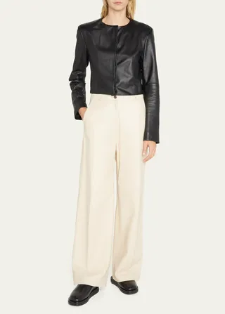 Noro Wide-Leg Leather Pants