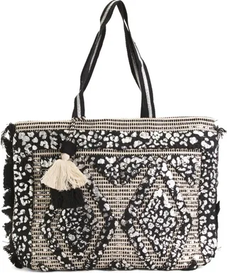 Metallic Cotton Jacquard Tote