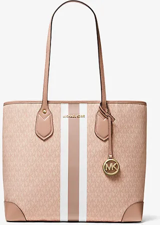 Eva Large Logo Stripe Tote Bag